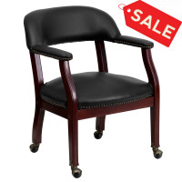 Flash Furniture Black Vinyl Luxurious Conference Chair with Casters B-Z100-BLACK-GG